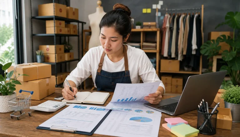 Pemilik UMKM membuat proyeksi arus kas dan menghitung kebutuhan modal kerja